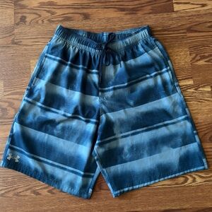 Men’s Hurley Navy and Gray Patterned Swim Trunks Shorts Size Medium